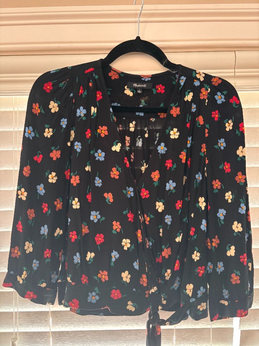 Madewell Long Sleeve, Wrap, V-Neck Top